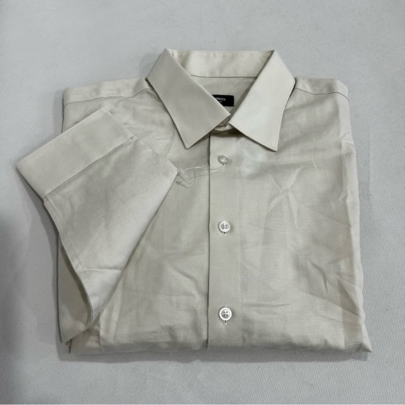 Express Cream Dress Shirt Size Medium Slim Elegant Business Attire Button-Up - Picture 3 of 5